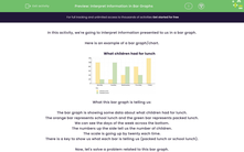 'Interpret Information in Bar Graphs' worksheet