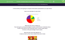 'Compare Data in Pie Charts to Answer Questions' worksheet
