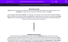'Explore the Properties of Sound Waves' worksheet