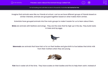 'Learn About the Animal Group Called Fish' worksheet