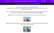 'Learn About the Animal Group Called Amphibians' worksheet