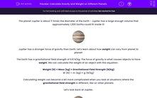 'Calculate Gravity and Weight on Different Planets' worksheet