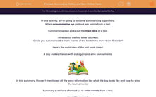 'Summarise Fiction and Non-Fiction Texts' worksheet