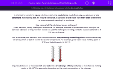 'Explore Pure Substances and  Their Melting and Boiling Points' worksheet