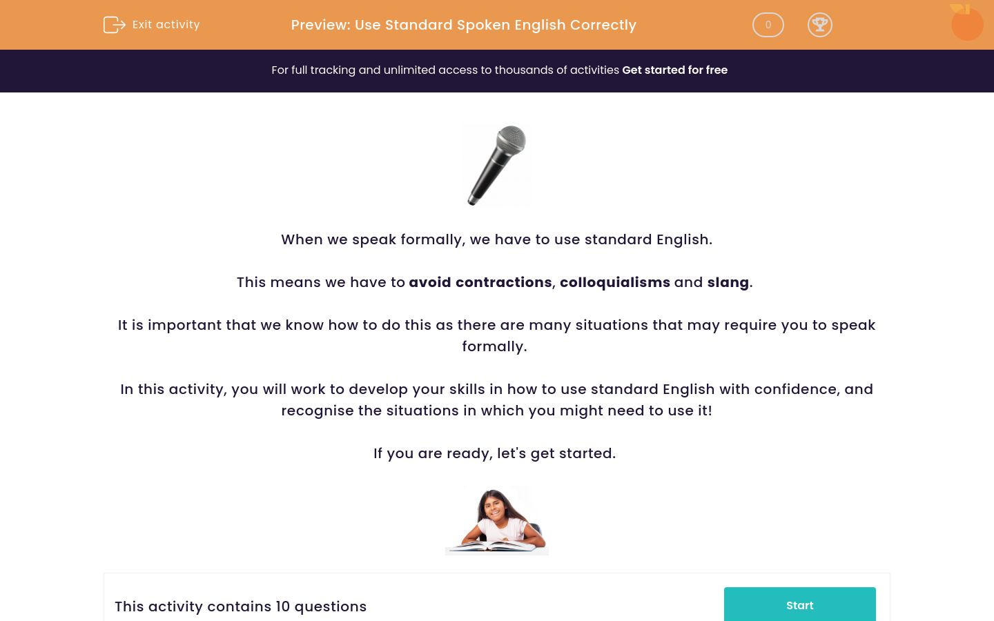 Use Standard Spoken English Correctly Worksheet - EdPlace