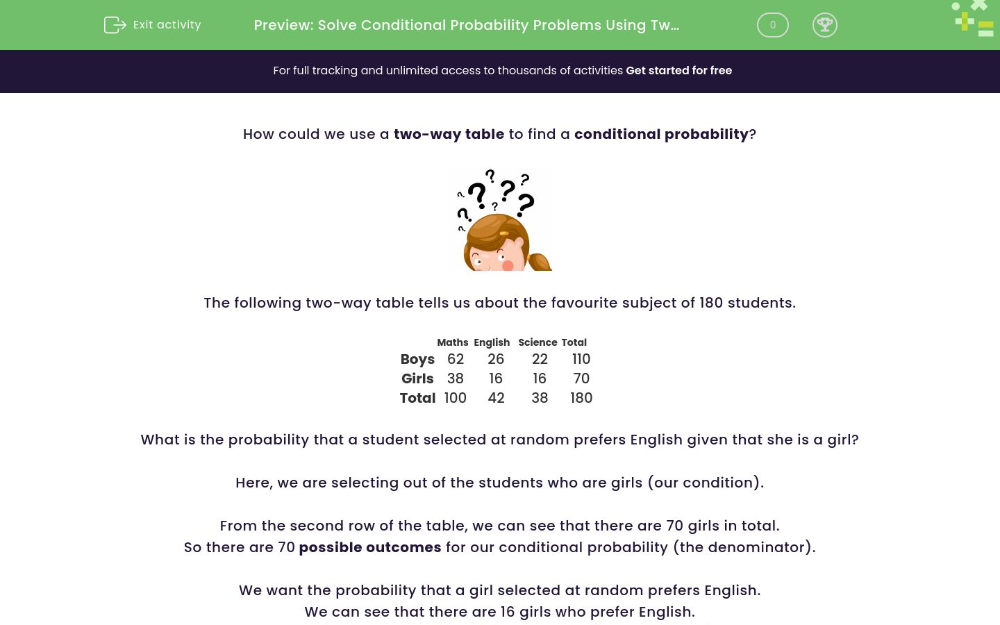 Solve Conditional Probability Problems Using Two-way Tables Worksheet ...