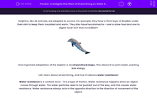 'Investigate the Effect of Streamlining on Water Resistance' worksheet