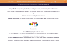 'Understand What is Implied by Adverbs of Possibility' worksheet