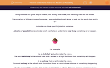 'Understand How to Use Adverbs of Possibility ' worksheet