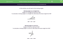 'Practise Calculating Missing Angles ' worksheet