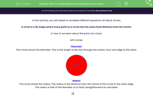 'Use Pi to Calculate the Circumference of a Circle' worksheet