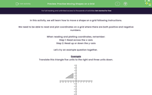 'Practise Moving Shapes on a Grid' worksheet