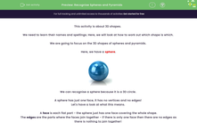 'Recognise Spheres and Pyramids' worksheet