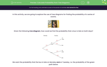 'Calculate Probability from Tree Diagrams ' worksheet