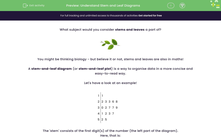 'Understand Stem and Leaf Diagrams' worksheet