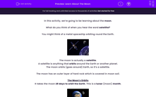 'Learn About The Moon' worksheet