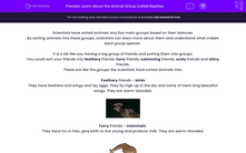 'Learn About the Animal Group Called Reptiles' worksheet