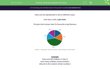 'Read and Interpret Pie Charts' worksheet