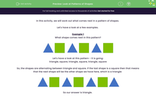'Look at Patterns of Shapes' worksheet