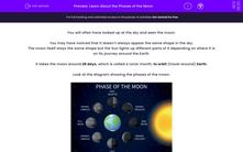 'Learn About the Phases of the Moon' worksheet