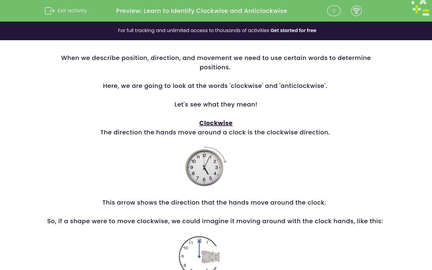 Learn to Identify Clockwise and Anticlockwise Worksheet - EdPlace