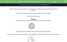 'Learn to Identify Clockwise and Anticlockwise' worksheet
