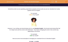 'Use Standard English' worksheet