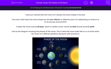 'Study The Phases of the Moon' worksheet