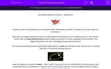'Find Out About Gravity' worksheet