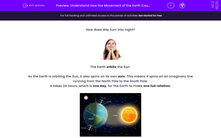 'Understand How the Movement of the Earth Causes Night and Day' worksheet