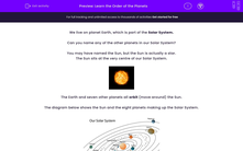 'Learn the Order of the Planets' worksheet