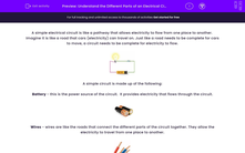 'Understand the Different Parts of an Electrical Circuit' worksheet