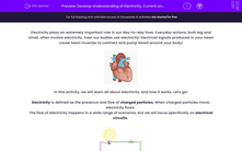 'Develop Understanding of Electricity, Current and Potential Difference' worksheet