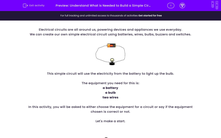 'Understand What is Needed to Build a Simple Circuit' worksheet