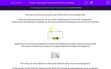 'Learn About Circuits and Electrical Vocabulary' worksheet