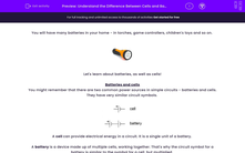 'Understand the Difference Between Cells and Batteries' worksheet