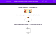 'Know About Electrical Circuits and Their Symbols' worksheet