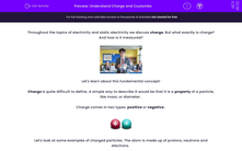 'Understand Charge and Coulombs' worksheet