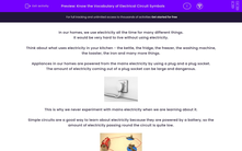 'Know the Vocabulary of Electrical Circuit Symbols ' worksheet