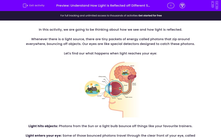 'Understand How Light is Reflected off Different Surfaces' worksheet