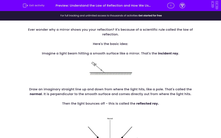 'Understand the Law of Reflection and  How We Use Mirrors in Daily Life' worksheet