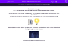 'Understand Electricity Basics' worksheet