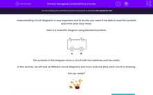 'Recognise Components in Circuits' worksheet