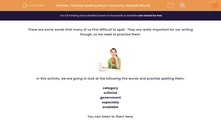 'Practise Spelling More Commonly Misspelt Words' worksheet