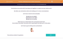 'Understand How to Write Contractions' worksheet