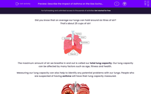 'Describe the Impact of Asthma on the Gas Exchange System' worksheet