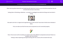 'Test Electrical Circuits' worksheet