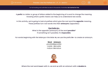 'Use the Prefixes im-, il-, ir- and in-' worksheet