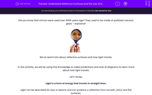 'Understand Reflective Surfaces and the Law of Reflection' worksheet