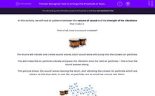 'Recognise How to Change the Amplitude of Musical Instruments' worksheet